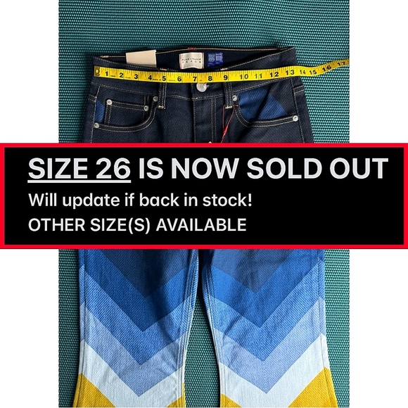 Alice + Olivia x Bronco Multicolored SB Wide Leg Bell Jeans - Picture 8 of 16